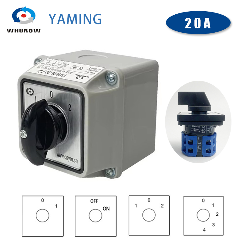 Power Switch Outdoor - Yaming Điện YMW26-20/2M IP65 Changeover Xoay