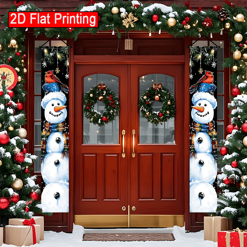 Outdoor Power House - 1pc 2D flat, Christmas snowman porch