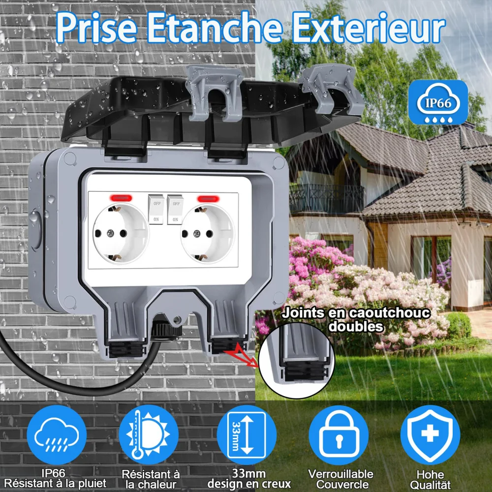 European-Style Outdoor Socket  - đánh giá và giá Power Switch Outdoor