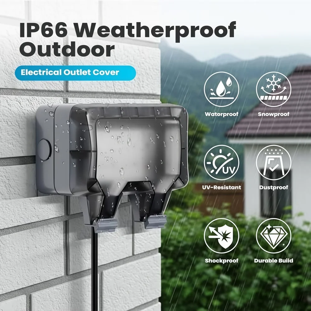 Waterproof Outdoor Socket,Doub - đánh giá và giá Outdoor Power Point Cover