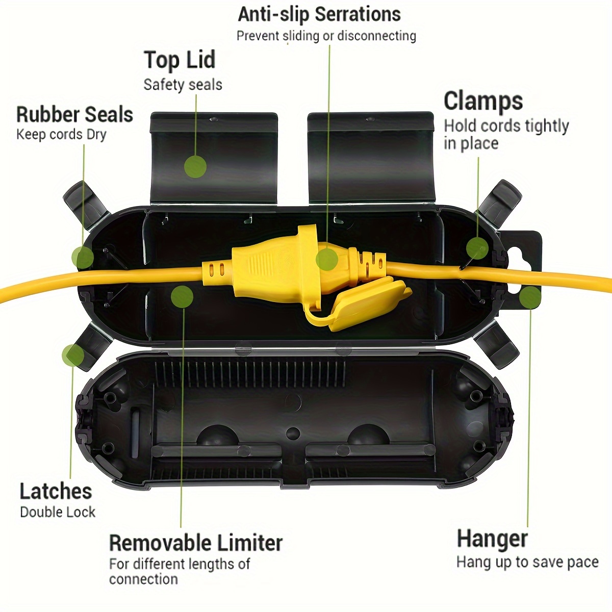 Extension Cord Plug Connection - đánh giá và giá Outdoor Power Point Cover