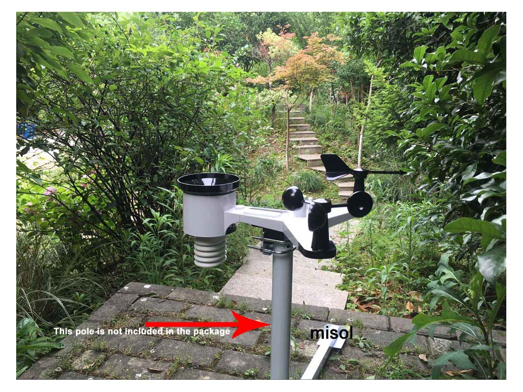 MISOL WiFi Weather Station wit - đánh giá và giá Outdoor Power Tower