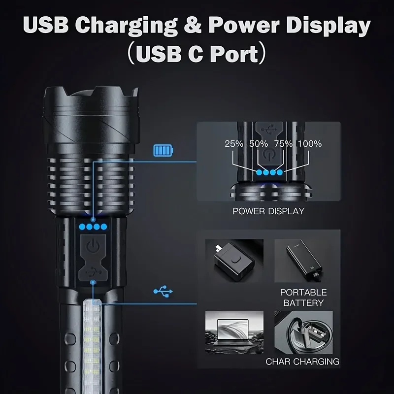 Powerful LED Flashlight Batter - đánh giá và giá Outdoor Power For Camping